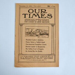 November 15 1901 Our Times Magazine Antique